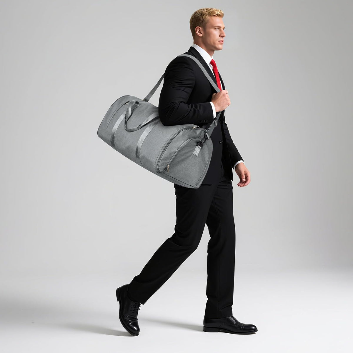 Garment Bags For Travel,Convertible Garment Bag With Shoulder Strap,Professional Carry On Duffel Bag For Men Women-2 In 1 Hanging Foldable Weekender Travel Suit Bags,Grey