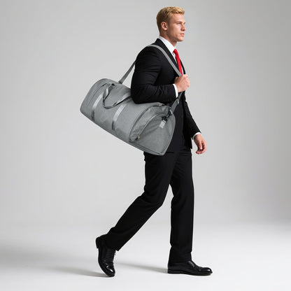 Garment Bags For Travel,Convertible Garment Bag With Shoulder Strap,Professional Carry On Duffel Bag For Men Women-2 In 1 Hanging Foldable Weekender Travel Suit Bags,Grey