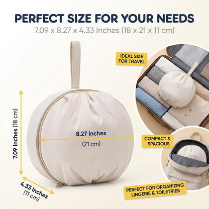 Lingerie Storage Bag Set, Travel Underwear Organizer Bag, Travel Underwear Packing Cube for Women, Multi-compartment Storage Bags (White)