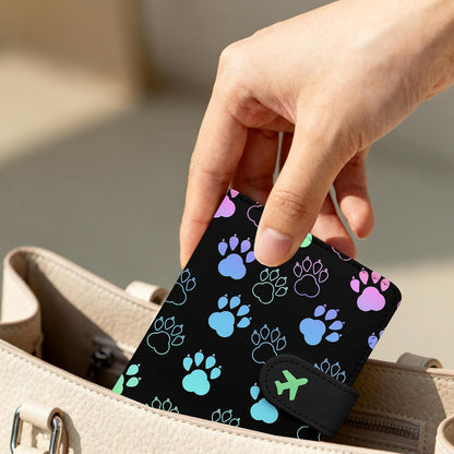 Passport Holder, Travel Wallet Cover with Pen Loop | Cute RFID Blocking Leather Case with Magnetic Closure for Travel Essentials-flower
