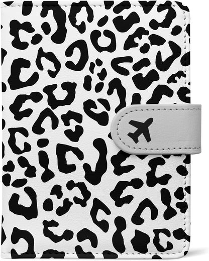 Passport Holder, Travel Wallet Cover with Pen Loop | Cute RFID Blocking Leather Case with Magnetic Closure for Travel Essentials-flower