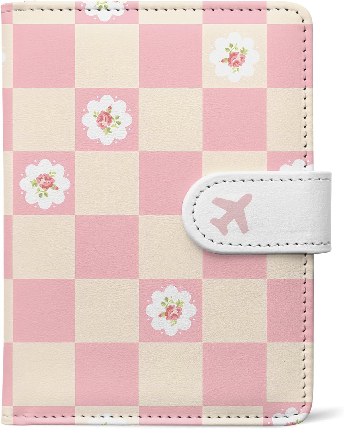 Passport Holder, Travel Wallet Cover with Pen Loop | Cute RFID Blocking Leather Case with Magnetic Closure for Travel Essentials-flower