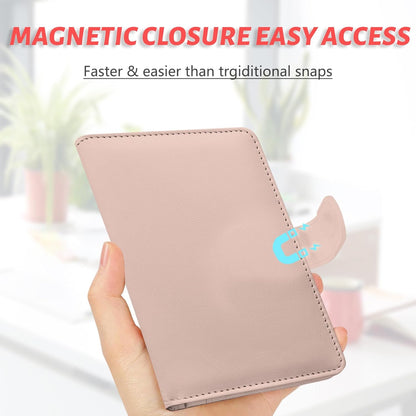 Passport Holder, Travel Wallet Cover with Pen Loop | Cute RFID Blocking Leather Case with Magnetic Closure for Travel Essentials-flower