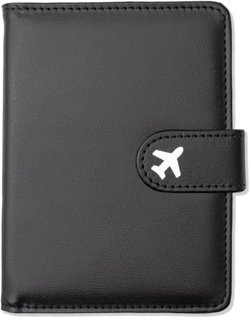 Passport Holder, Travel Wallet Cover with Pen Loop | Cute RFID Blocking Leather Case with Magnetic Closure for Travel Essentials-flower