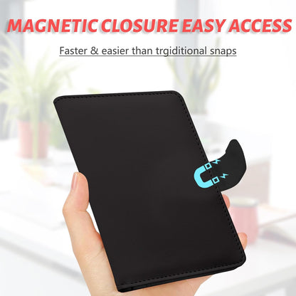 Passport Holder, Travel Wallet Cover with Pen Loop | Cute RFID Blocking Leather Case with Magnetic Closure for Travel Essentials-flower