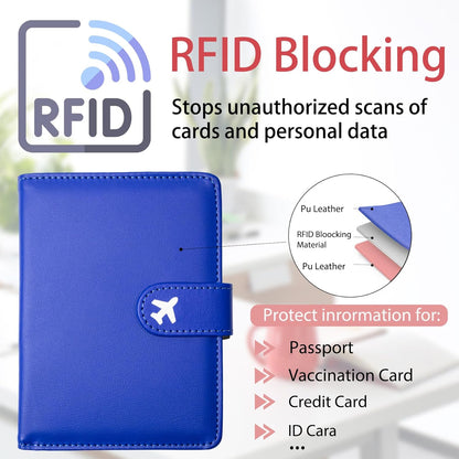 Passport Holder, Travel Wallet Cover with Pen Loop | Cute RFID Blocking Leather Case with Magnetic Closure for Travel Essentials-flower