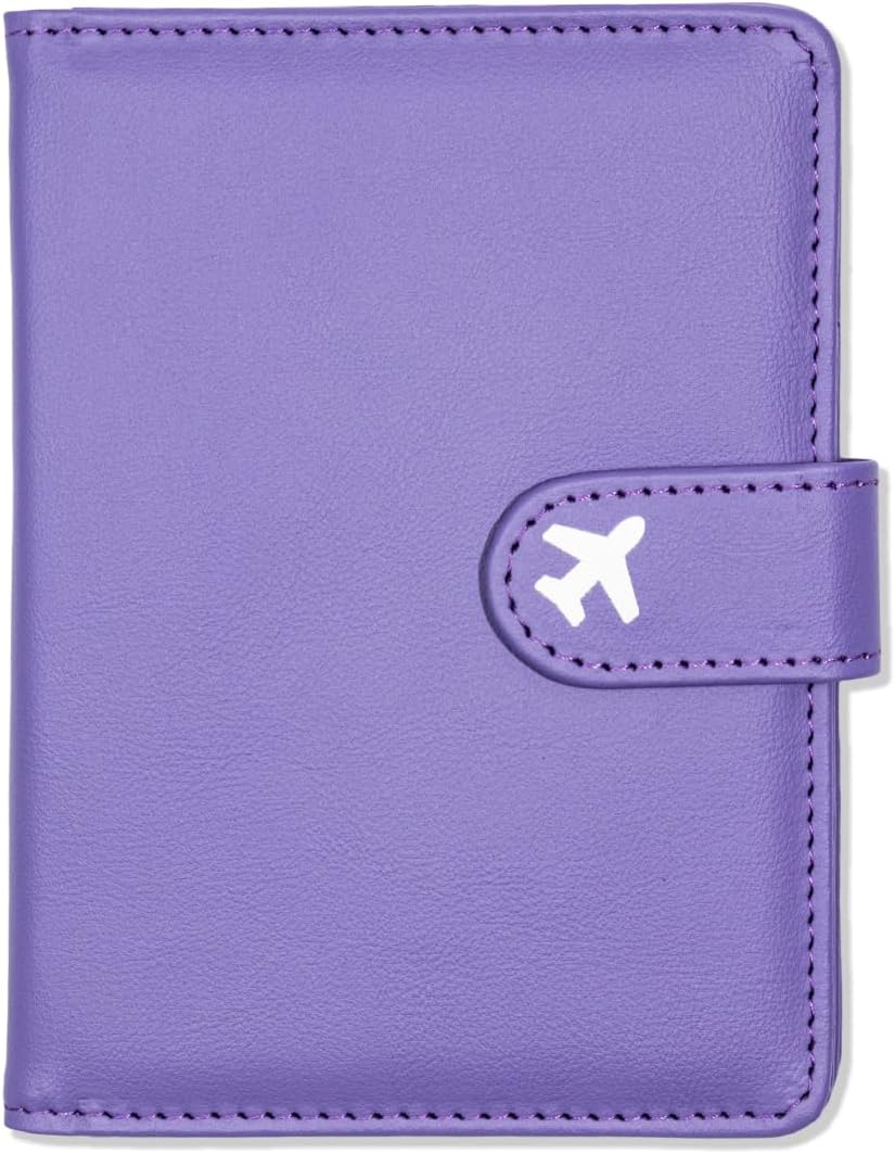 Passport Holder, Travel Wallet Cover with Pen Loop | Cute RFID Blocking Leather Case with Magnetic Closure for Travel Essentials-flower