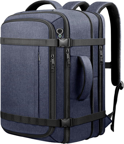 Roomy Carry On Backpack, Expandable Large Capacity Travel Backpack 1-7 Days with LifetimeWarranty,Fits18.4" Laptop,Water Resistant Anti Theft Carry on Laptop Backpack for Men Women,Flight Travel,Black