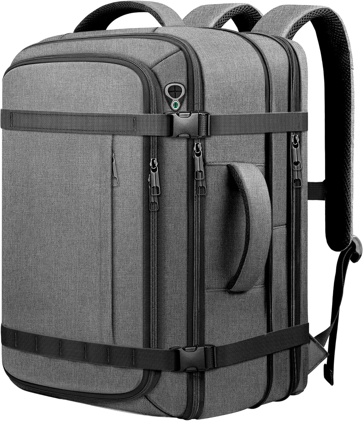 Roomy Carry On Backpack, Expandable Large Capacity Travel Backpack 1-7 Days with LifetimeWarranty,Fits18.4" Laptop,Water Resistant Anti Theft Carry on Laptop Backpack for Men Women,Flight Travel,Black