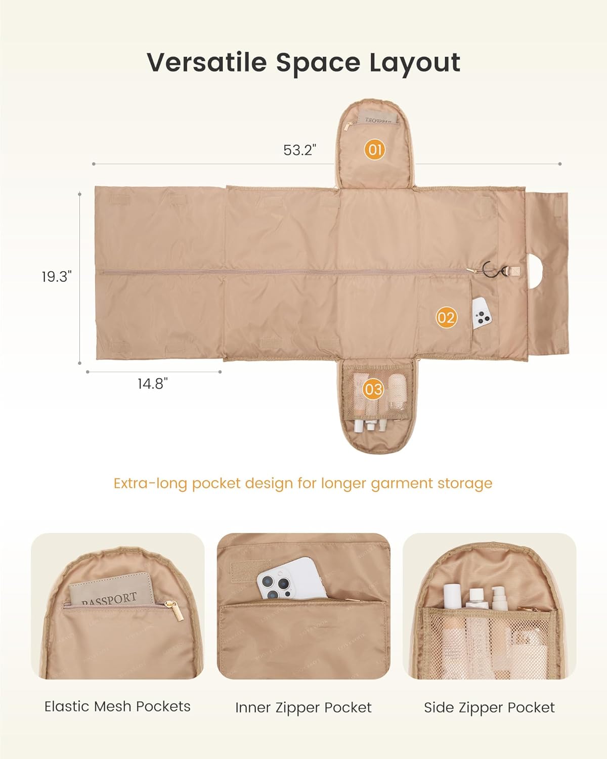Garment Bags for Travel,Convertible Garment Bag for Women with Shoe Pouch,Carry on Duffel Bag with Toiletry Bag, 2 in 1 Hanging Suitcase Suit Bag,Waterproof Weekender Bags for Business Trip