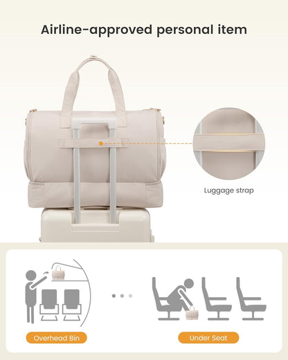 Garment Bags for Travel,Convertible Garment Bag for Women with Shoe Pouch,Carry on Duffel Bag with Toiletry Bag, 2 in 1 Hanging Suitcase Suit Bag,Waterproof Weekender Bags for Business Trip