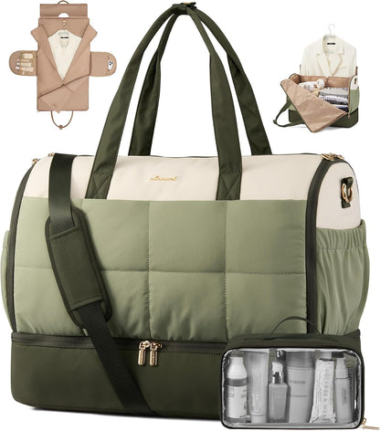 Garment Bags for Travel,Convertible Garment Bag for Women with Shoe Pouch,Carry on Duffel Bag with Toiletry Bag, 2 in 1 Hanging Suitcase Suit Bag,Waterproof Weekender Bags for Business Trip