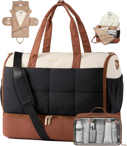 Garment Bags for Travel,Convertible Garment Bag for Women with Shoe Pouch,Carry on Duffel Bag with Toiletry Bag, 2 in 1 Hanging Suitcase Suit Bag,Waterproof Weekender Bags for Business Trip