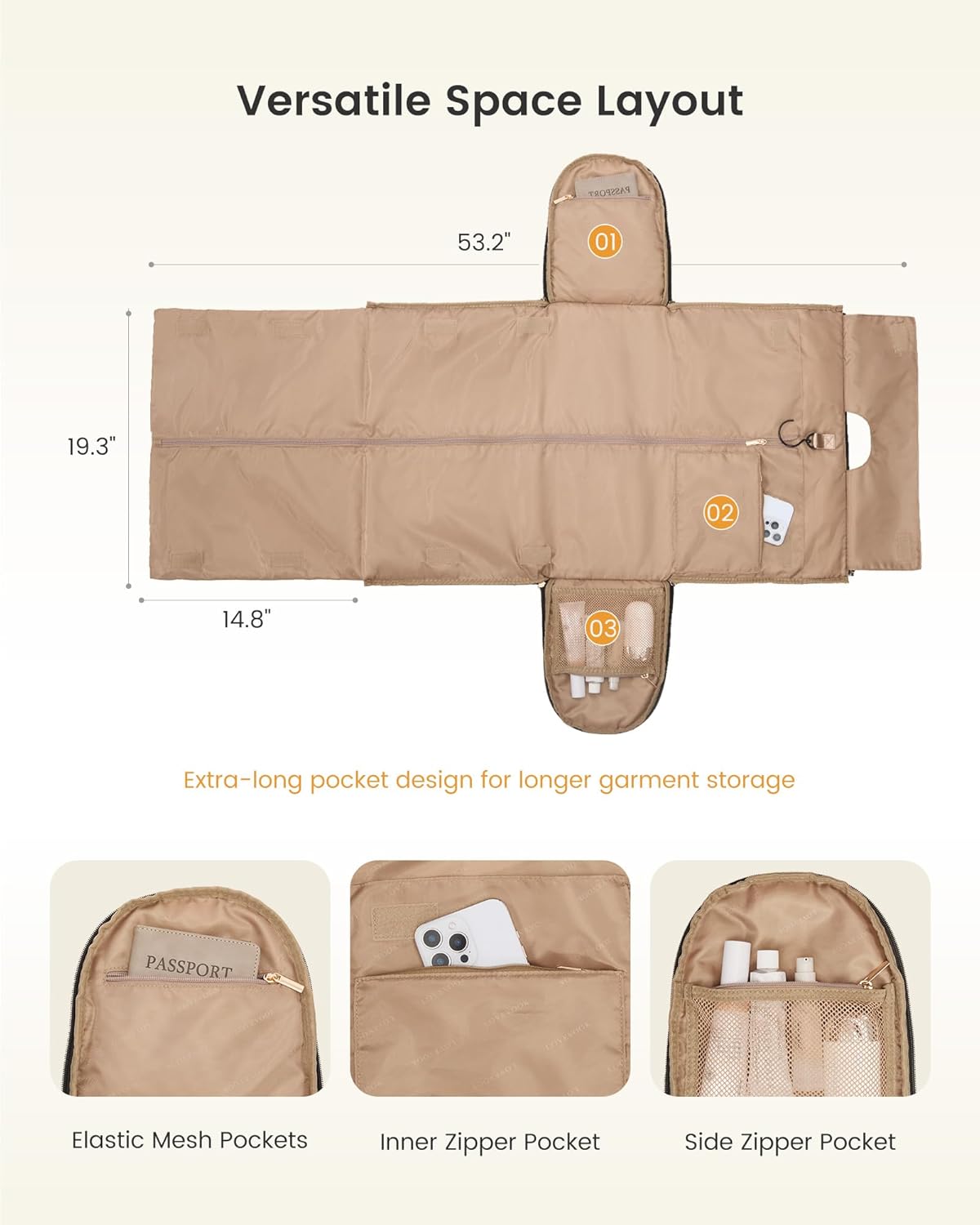 Garment Bags for Travel,Convertible Garment Bag for Women with Shoe Pouch,Carry on Duffel Bag with Toiletry Bag, 2 in 1 Hanging Suitcase Suit Bag,Waterproof Weekender Bags for Business Trip
