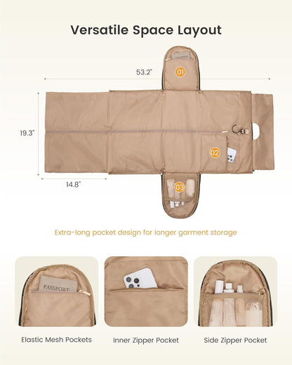 Garment Bags for Travel,Convertible Garment Bag for Women with Shoe Pouch,Carry on Duffel Bag with Toiletry Bag, 2 in 1 Hanging Suitcase Suit Bag,Waterproof Weekender Bags for Business Trip