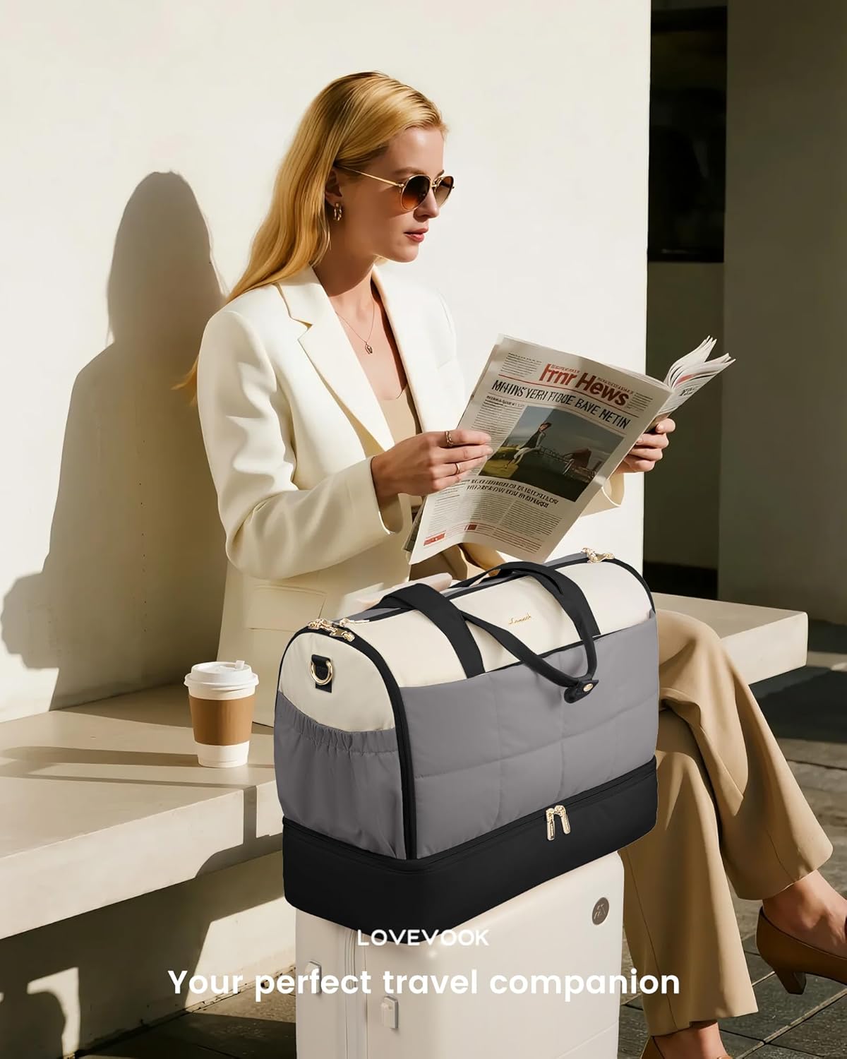 Garment Bags for Travel,Convertible Garment Bag for Women with Shoe Pouch,Carry on Duffel Bag with Toiletry Bag, 2 in 1 Hanging Suitcase Suit Bag,Waterproof Weekender Bags for Business Trip