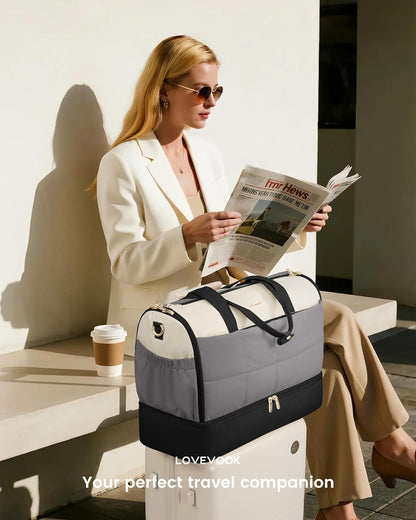 Garment Bags for Travel,Convertible Garment Bag for Women with Shoe Pouch,Carry on Duffel Bag with Toiletry Bag, 2 in 1 Hanging Suitcase Suit Bag,Waterproof Weekender Bags for Business Trip