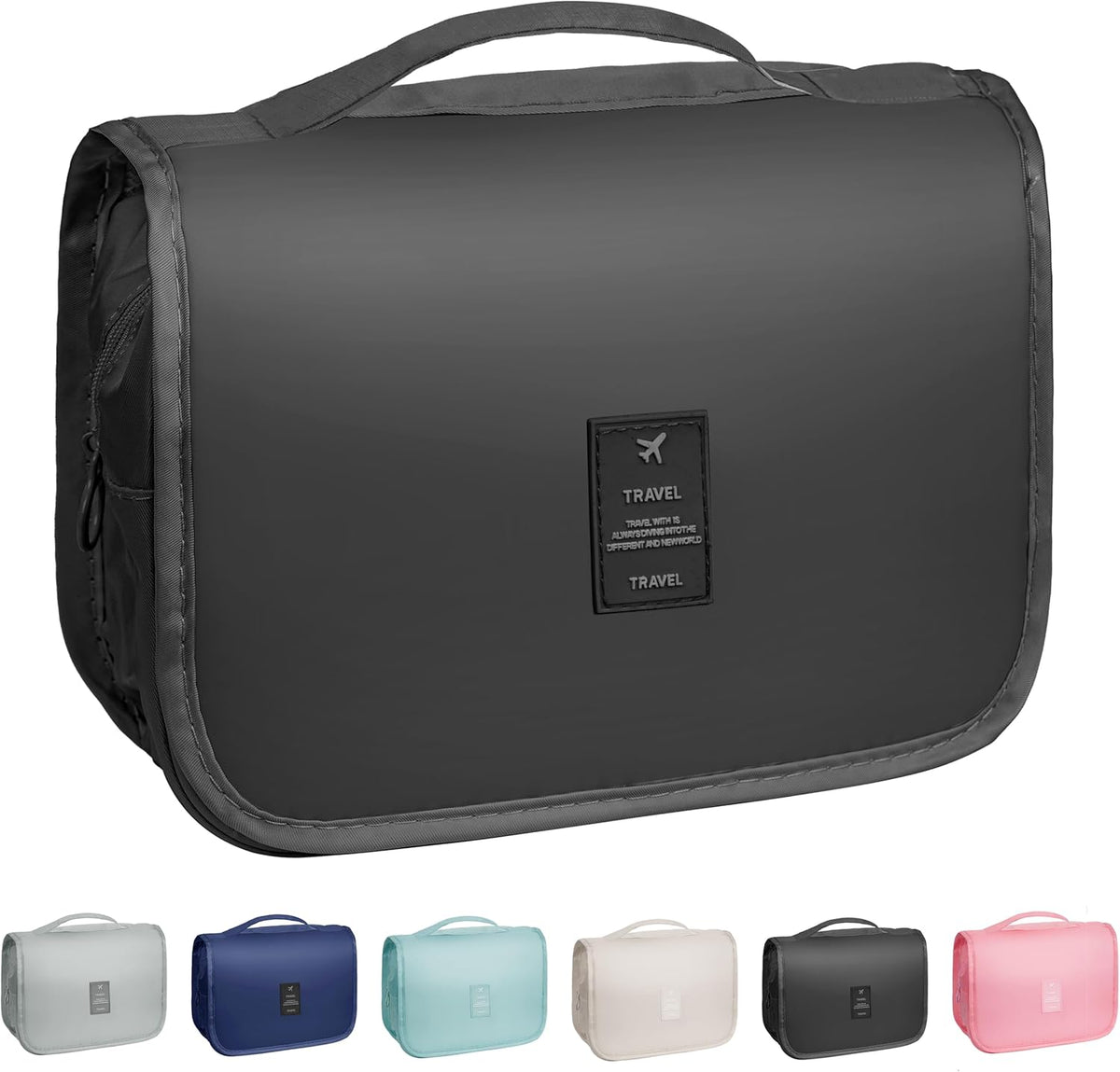 Toiletry Bag Travel Bag with Hanging Hook, Waterproof Shower Bathroom Hanging Toiletry Bag for Men Women,Small Multifunctional Makeup Cosmetic Bag,Portable Toiletries Bag Travel Organizer (Grey)