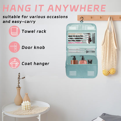 Toiletry Bag Travel Bag with Hanging Hook, Waterproof Shower Bathroom Hanging Toiletry Bag for Men Women,Small Multifunctional Makeup Cosmetic Bag,Portable Toiletries Bag Travel Organizer (Grey)