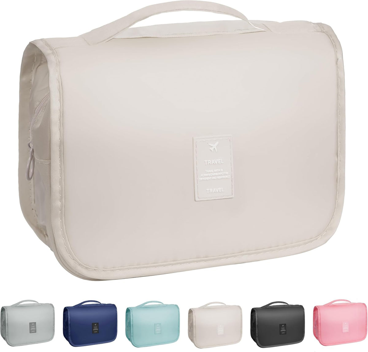 Toiletry Bag Travel Bag with Hanging Hook, Waterproof Shower Bathroom Hanging Toiletry Bag for Men Women,Small Multifunctional Makeup Cosmetic Bag,Portable Toiletries Bag Travel Organizer (Grey)