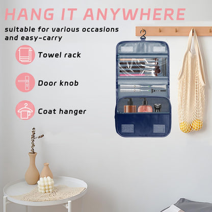 Toiletry Bag Travel Bag with Hanging Hook, Waterproof Shower Bathroom Hanging Toiletry Bag for Men Women,Small Multifunctional Makeup Cosmetic Bag,Portable Toiletries Bag Travel Organizer (Grey)