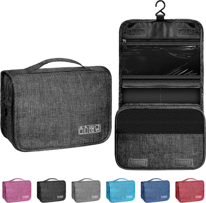 Toiletry Bag Travel Bag with Hanging Hook, Waterproof Shower Bathroom Hanging Toiletry Bag for Men Women,Small Multifunctional Makeup Cosmetic Bag,Portable Toiletries Bag Travel Organizer (Grey)