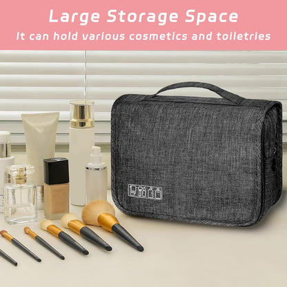 Toiletry Bag Travel Bag with Hanging Hook, Waterproof Shower Bathroom Hanging Toiletry Bag for Men Women,Small Multifunctional Makeup Cosmetic Bag,Portable Toiletries Bag Travel Organizer (Grey)