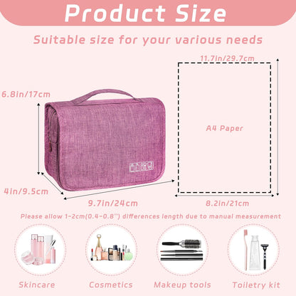 Toiletry Bag Travel Bag with Hanging Hook, Waterproof Shower Bathroom Hanging Toiletry Bag for Men Women,Small Multifunctional Makeup Cosmetic Bag,Portable Toiletries Bag Travel Organizer (Grey)