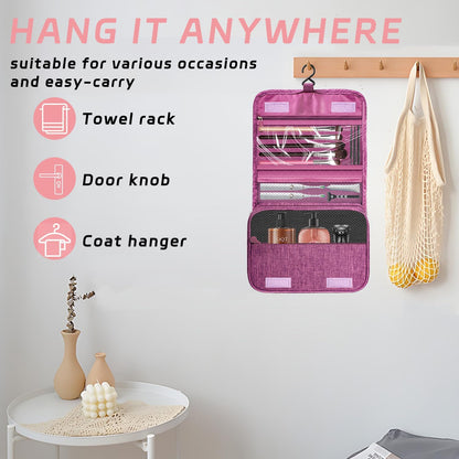 Toiletry Bag Travel Bag with Hanging Hook, Waterproof Shower Bathroom Hanging Toiletry Bag for Men Women,Small Multifunctional Makeup Cosmetic Bag,Portable Toiletries Bag Travel Organizer (Grey)