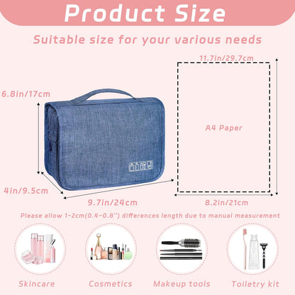 Toiletry Bag Travel Bag with Hanging Hook, Waterproof Shower Bathroom Hanging Toiletry Bag for Men Women,Small Multifunctional Makeup Cosmetic Bag,Portable Toiletries Bag Travel Organizer (Grey)
