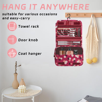 Toiletry Bag Travel Bag with Hanging Hook, Waterproof Shower Bathroom Hanging Toiletry Bag for Men Women,Small Multifunctional Makeup Cosmetic Bag,Portable Toiletries Bag Travel Organizer (Grey)