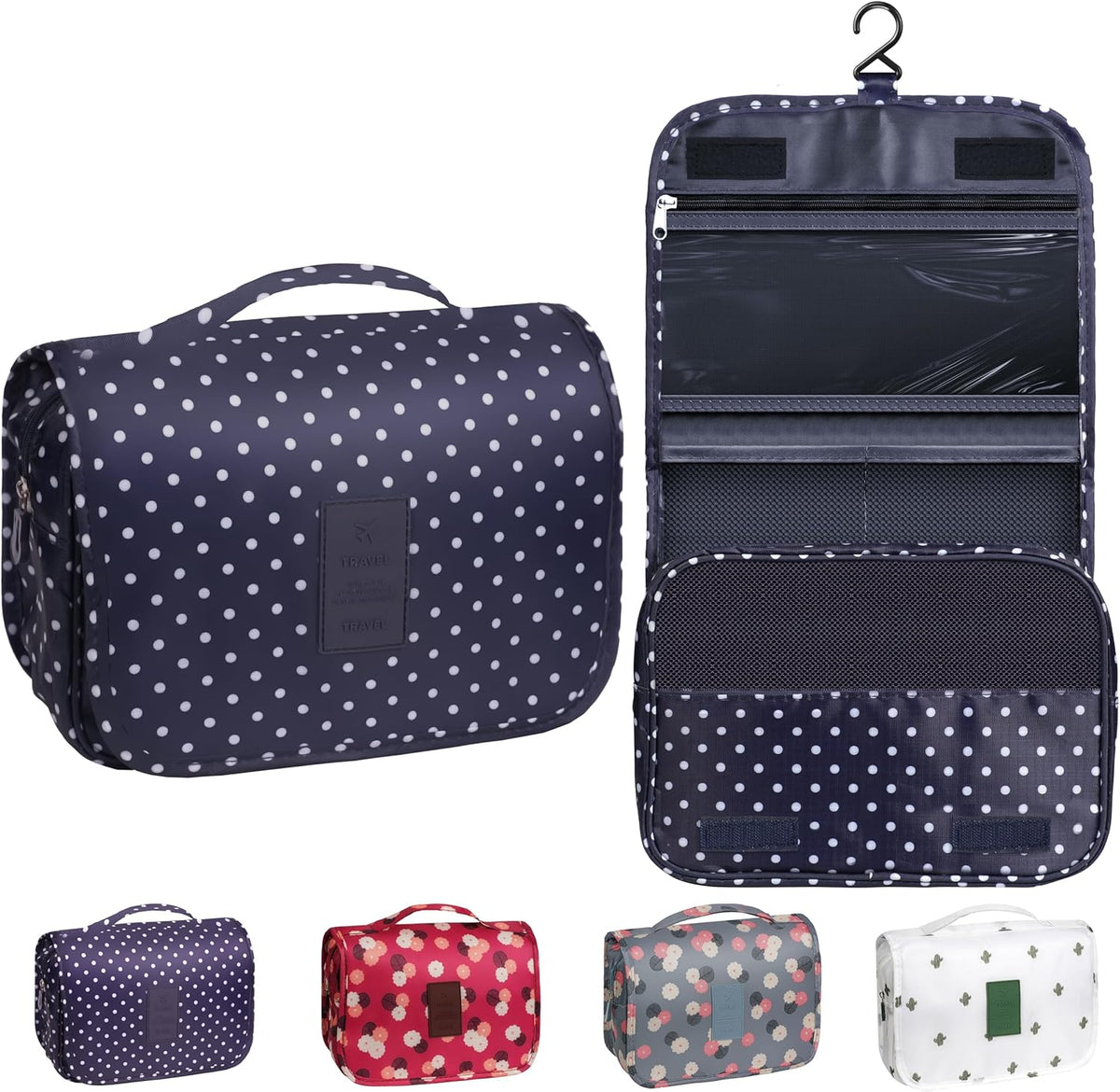 Toiletry Bag Travel Bag with Hanging Hook, Waterproof Shower Bathroom Hanging Toiletry Bag for Men Women,Small Multifunctional Makeup Cosmetic Bag,Portable Toiletries Bag Travel Organizer (Grey)
