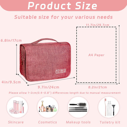 Toiletry Bag Travel Bag with Hanging Hook, Waterproof Shower Bathroom Hanging Toiletry Bag for Men Women,Small Multifunctional Makeup Cosmetic Bag,Portable Toiletries Bag Travel Organizer (Grey)