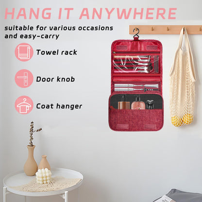 Toiletry Bag Travel Bag with Hanging Hook, Waterproof Shower Bathroom Hanging Toiletry Bag for Men Women,Small Multifunctional Makeup Cosmetic Bag,Portable Toiletries Bag Travel Organizer (Grey)