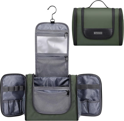 Toiletry Bag for Men Nylon Hanging Water-resistant Shaving Dopp Kit | With Dry-wet Separation Pocket, Multi-pockets for Organized Storage, Lightweight, For Travel, Bathroom, B690 Army Green
