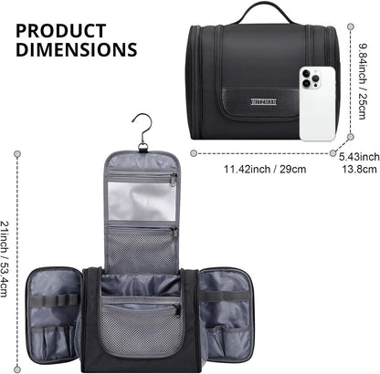 Toiletry Bag for Men Nylon Hanging Water-resistant Shaving Dopp Kit | With Dry-wet Separation Pocket, Multi-pockets for Organized Storage, Lightweight, For Travel, Bathroom, B690 Army Green