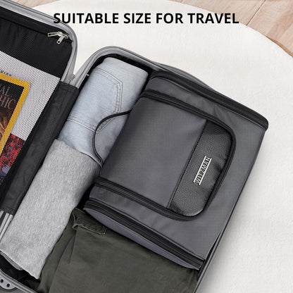 Toiletry Bag for Men Nylon Hanging Water-resistant Shaving Dopp Kit | With Dry-wet Separation Pocket, Multi-pockets for Organized Storage, Lightweight, For Travel, Bathroom, B690 Army Green