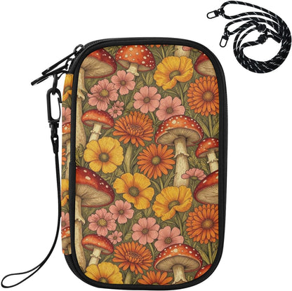 Travel Doc Organizer 8.26×5.51×1.18 In | Polyester Oxford Sturdy Shape Multi-Way Carry for Men Women Vacation Coral Plumeria Vine