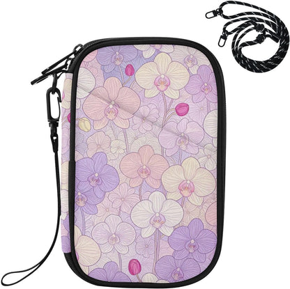 Travel Doc Organizer 8.26×5.51×1.18 In | Polyester Oxford Sturdy Shape Multi-Way Carry for Men Women Vacation Coral Plumeria Vine