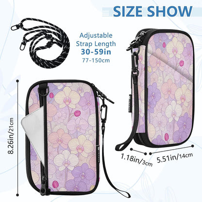Travel Doc Organizer 8.26×5.51×1.18 In | Polyester Oxford Sturdy Shape Multi-Way Carry for Men Women Vacation Coral Plumeria Vine