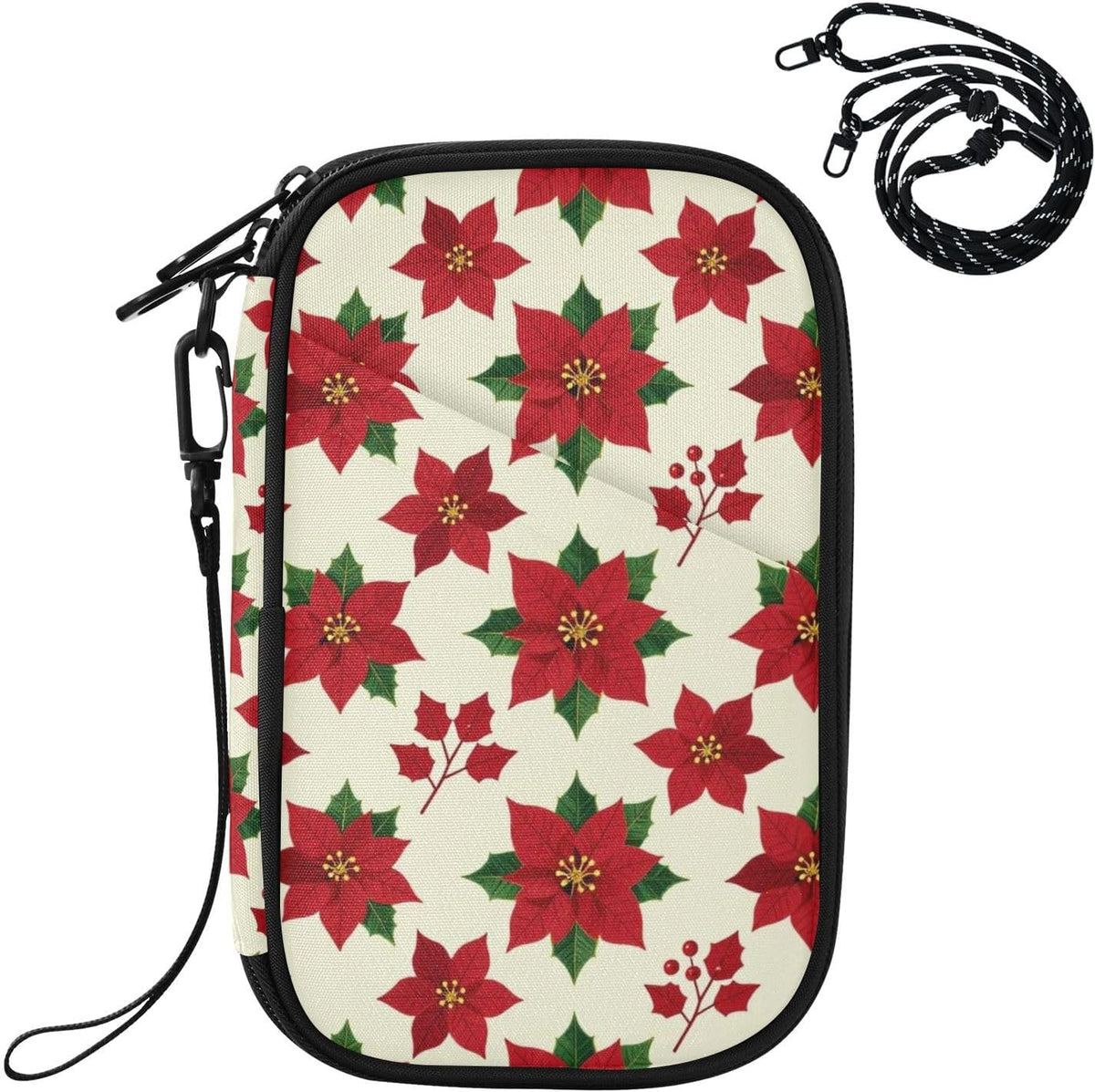 Travel Doc Organizer 8.26×5.51×1.18 In | Polyester Oxford Sturdy Shape Multi-Way Carry for Men Women Vacation Coral Plumeria Vine