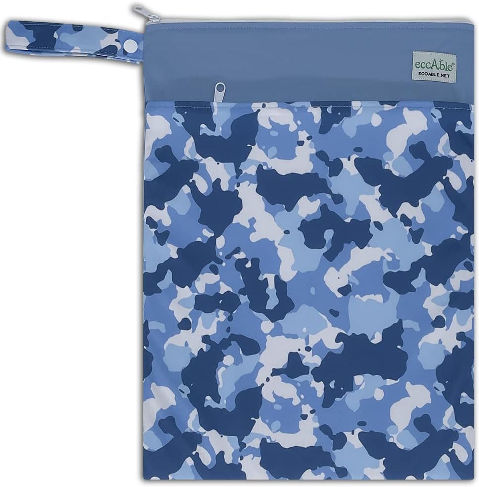 Wet Dry Bag: 12x14 Travel Organizer for Diapers, Toiletries, Laundry, Beach, Pool, Stroller, Dirty Gym Clothes, Swimsuits (Lemon)