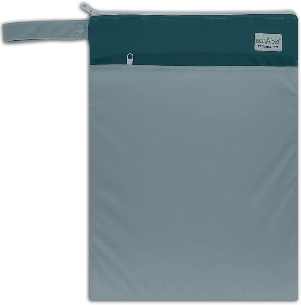 Wet Dry Bag: 12x14 Travel Organizer for Diapers, Toiletries, Laundry, Beach, Pool, Stroller, Dirty Gym Clothes, Swimsuits (Lemon)