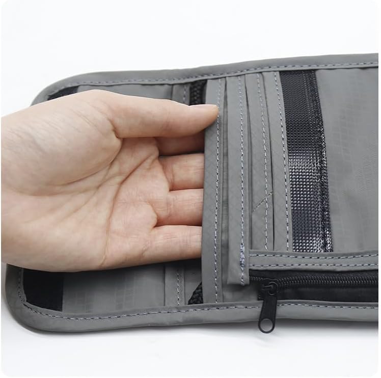 Travel Neck Wallet with RFID Blocking Hidden Passport Holder Neck Pouch Lightweight Travel Organizer for Passport Cards Cash & Documents Water-Resistant Neck Wallet for Men & Women (Brown)