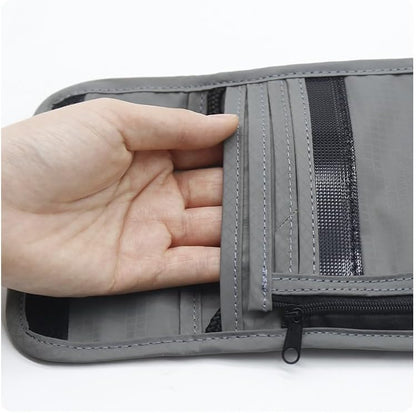 Travel Neck Wallet with RFID Blocking Hidden Passport Holder Neck Pouch Lightweight Travel Organizer for Passport Cards Cash & Documents Water-Resistant Neck Wallet for Men & Women (Brown)