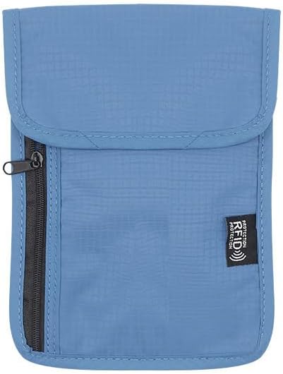 Travel Neck Wallet with RFID Blocking Hidden Passport Holder Neck Pouch Lightweight Travel Organizer for Passport Cards Cash & Documents Water-Resistant Neck Wallet for Men & Women (Brown)