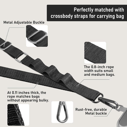 Adjustable Clip and Go Strap with Zippered Pouch Phone Lanyard Crossbody With Wallet for Shopping&Travel Anti-Theft Phone Strap with 1*clasp 2* Clear Lanyard Tether Tabs(Khaki)