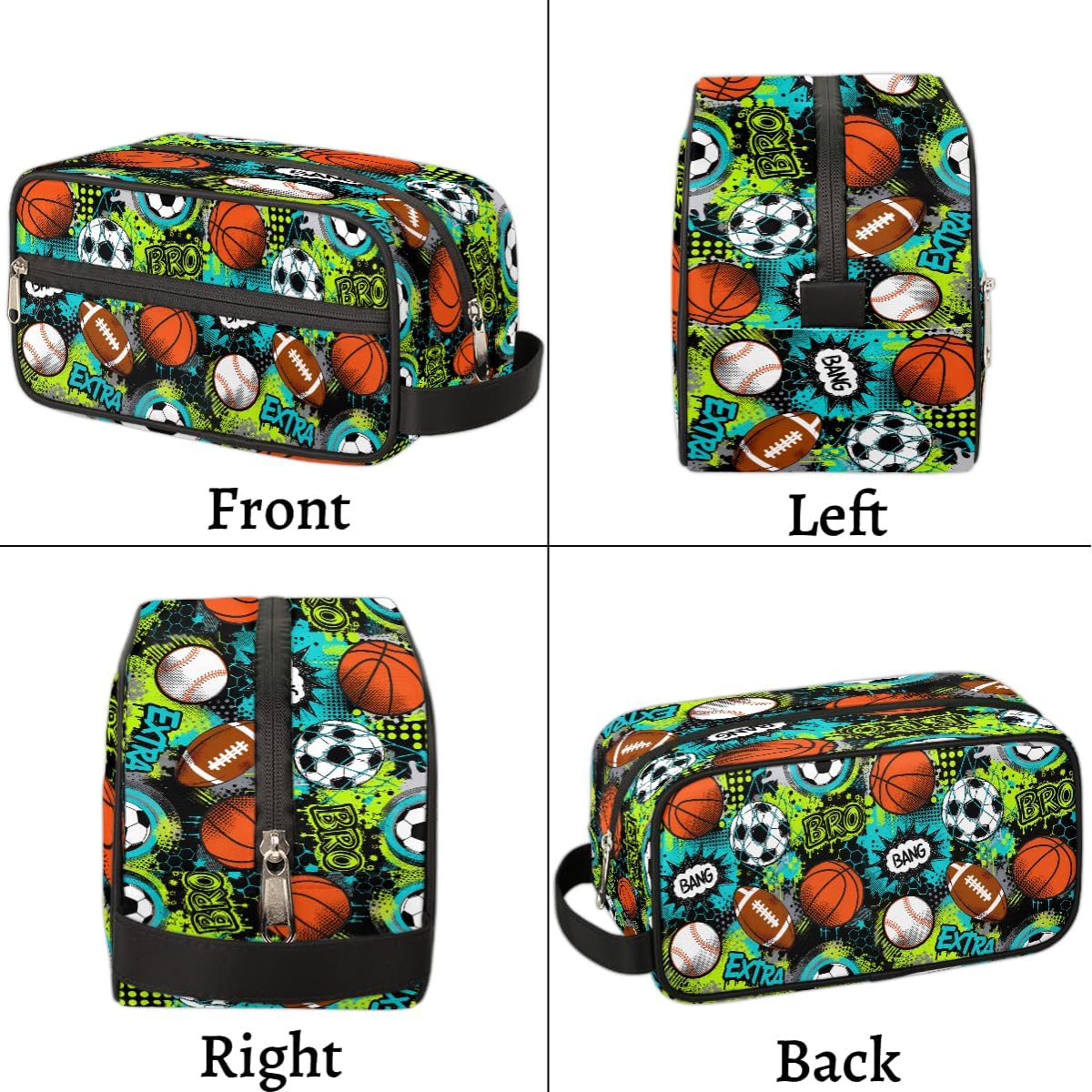 Travel Toiletry Bag for Boys Kids - Yellow Basketball Waterproof Hanging Cosmetic Hygiene Bags Lightweight Large Shave Kit for Toiletries Accessories Bathroom Stuff, Gifts for Men