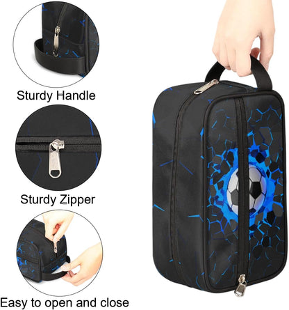 Travel Toiletry Bag for Boys Kids - Yellow Basketball Waterproof Hanging Cosmetic Hygiene Bags Lightweight Large Shave Kit for Toiletries Accessories Bathroom Stuff, Gifts for Men
