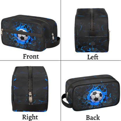 Travel Toiletry Bag for Boys Kids - Yellow Basketball Waterproof Hanging Cosmetic Hygiene Bags Lightweight Large Shave Kit for Toiletries Accessories Bathroom Stuff, Gifts for Men